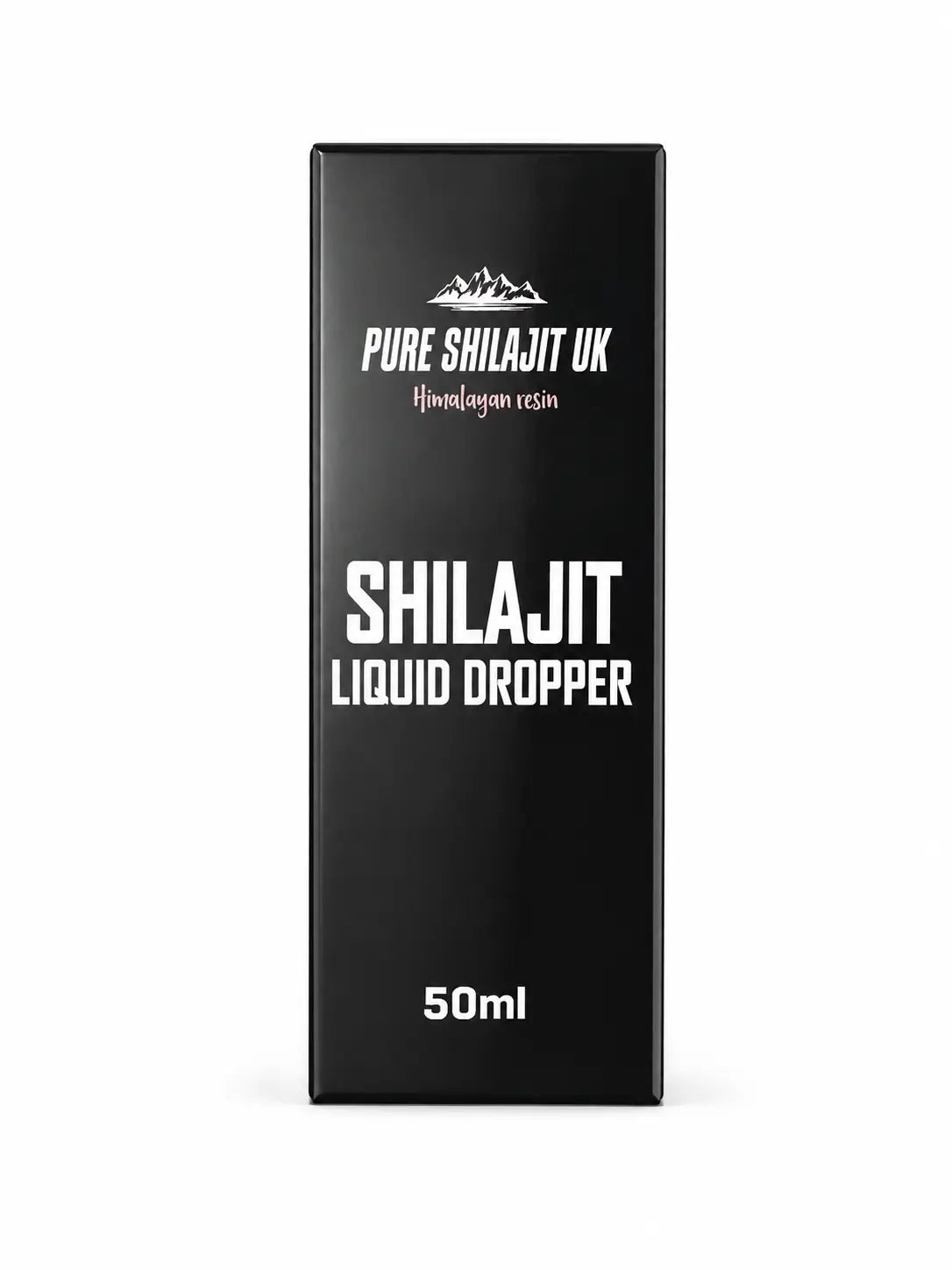 Schwarze rechteckige flasche pure shilajit uk himalayan resin mit tropfer 50ml traditionelle grundlage zum shilajit kombinieren