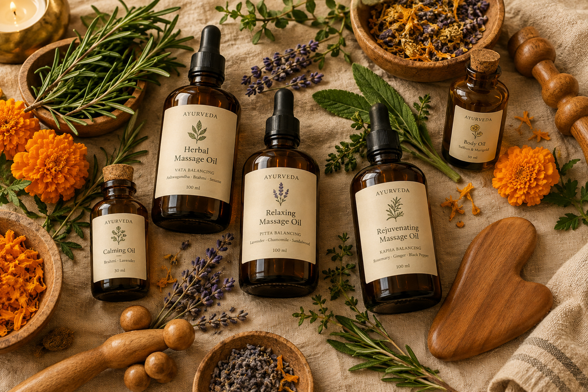 Ayurvedische Masasgeöle