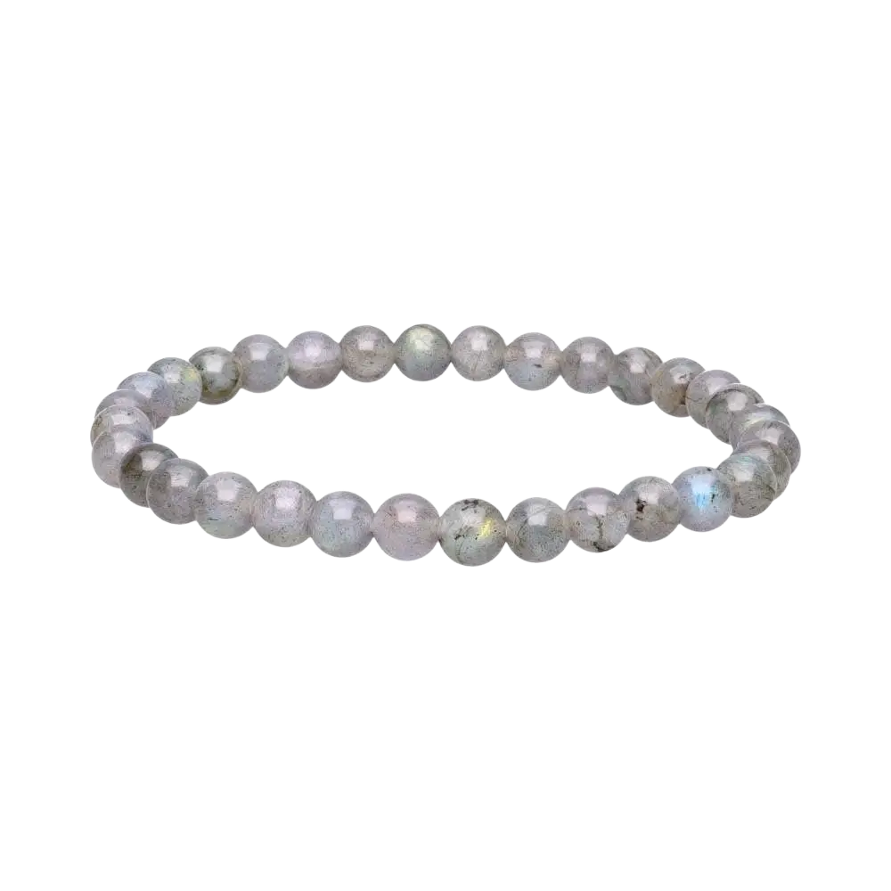 Zierliches Labradorit-Armband mit 6 mm Kugeln, eleganter Schmuck in Grau, von Vives de la Cortada SCP.