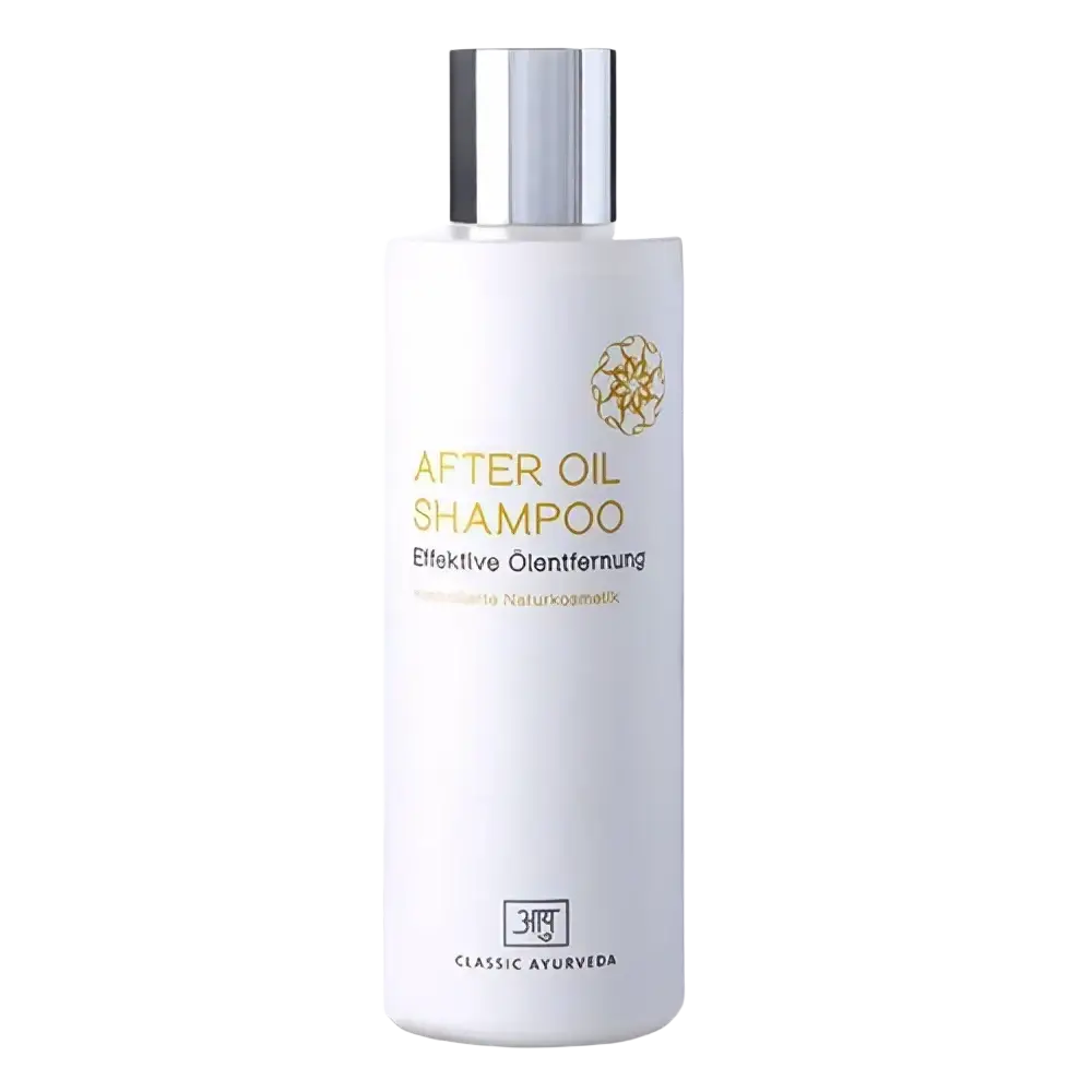Classic Ayurveda After Oil Shampoo in 200ml, weiße zylindrische Flasche, pflegt und reinigt Haare sanft