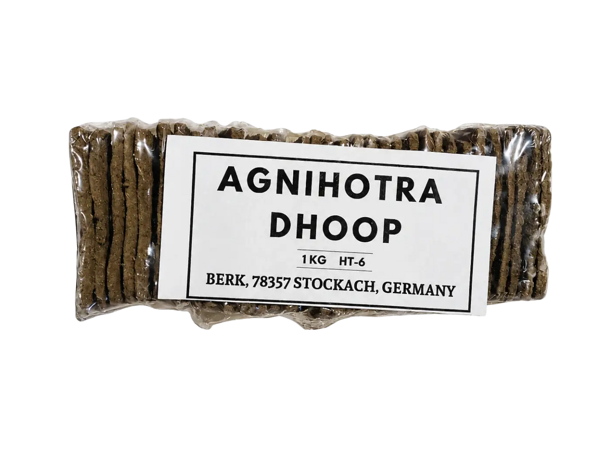 Dunkelbraunes Agnihotra Kuhdung Dhoop Räucherwaren in 1kg Packung von Berk, traditionelles Räuchermittel