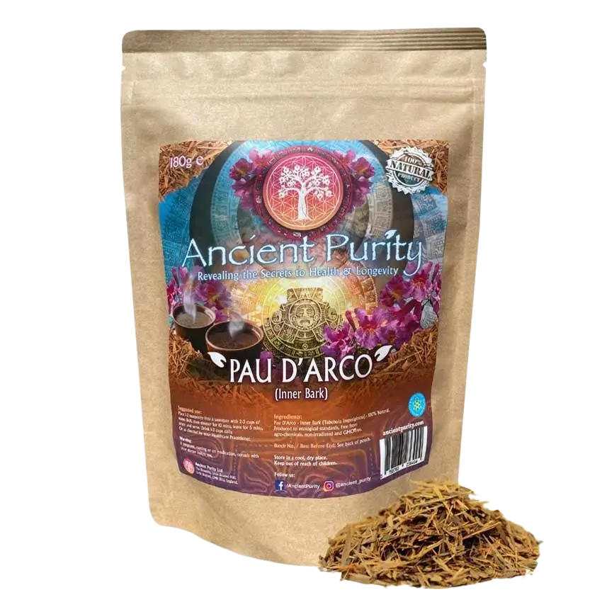 Ancient Purity Pau d'Arco Nahrungsergänzung, innere Rinde, fördert Mitochondrien, NAD+ und braunes Fett, 180g.