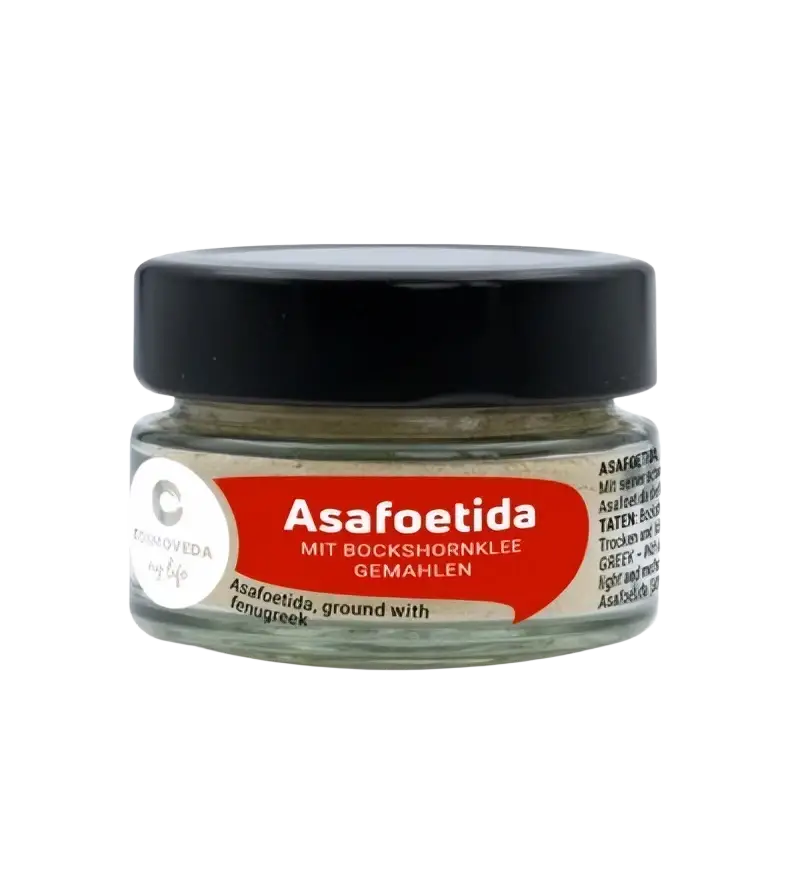 Gemahlen Asafoetida von Cosmoveda, 30g, verdauungsförderndes Hing Gewürzpulver für gesunde Ernährung.