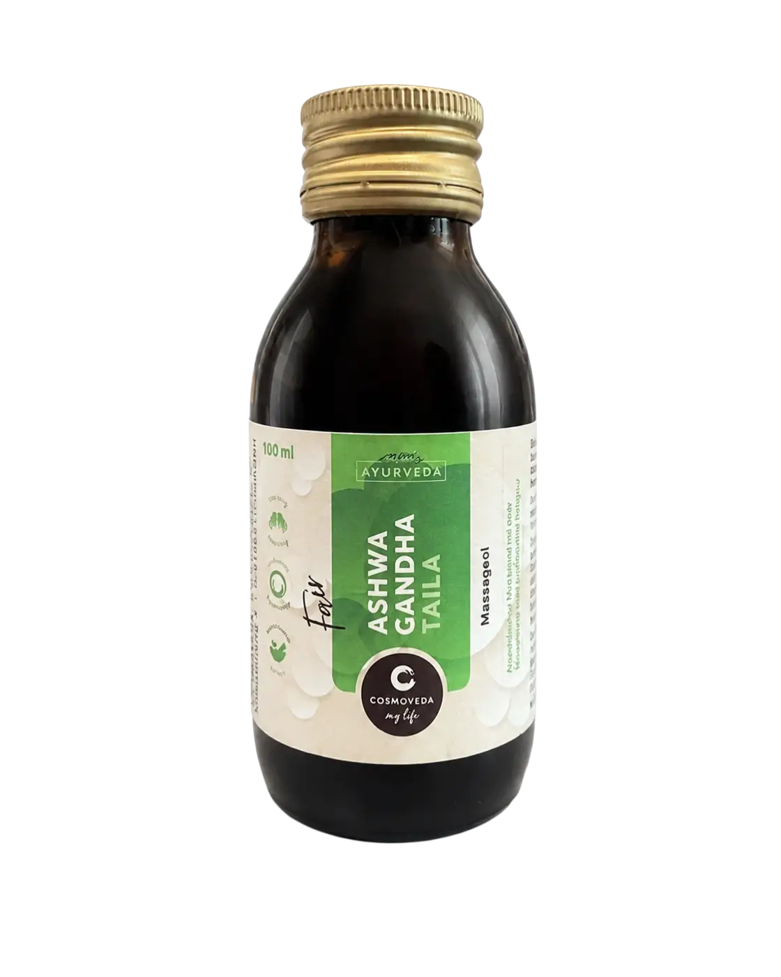 Bio Ashwagandha Taila Ayurveda Massageöl von Mana Shop, dunkle Flasche, 250 ml, natürliches Massageöl für Wohlbefinden