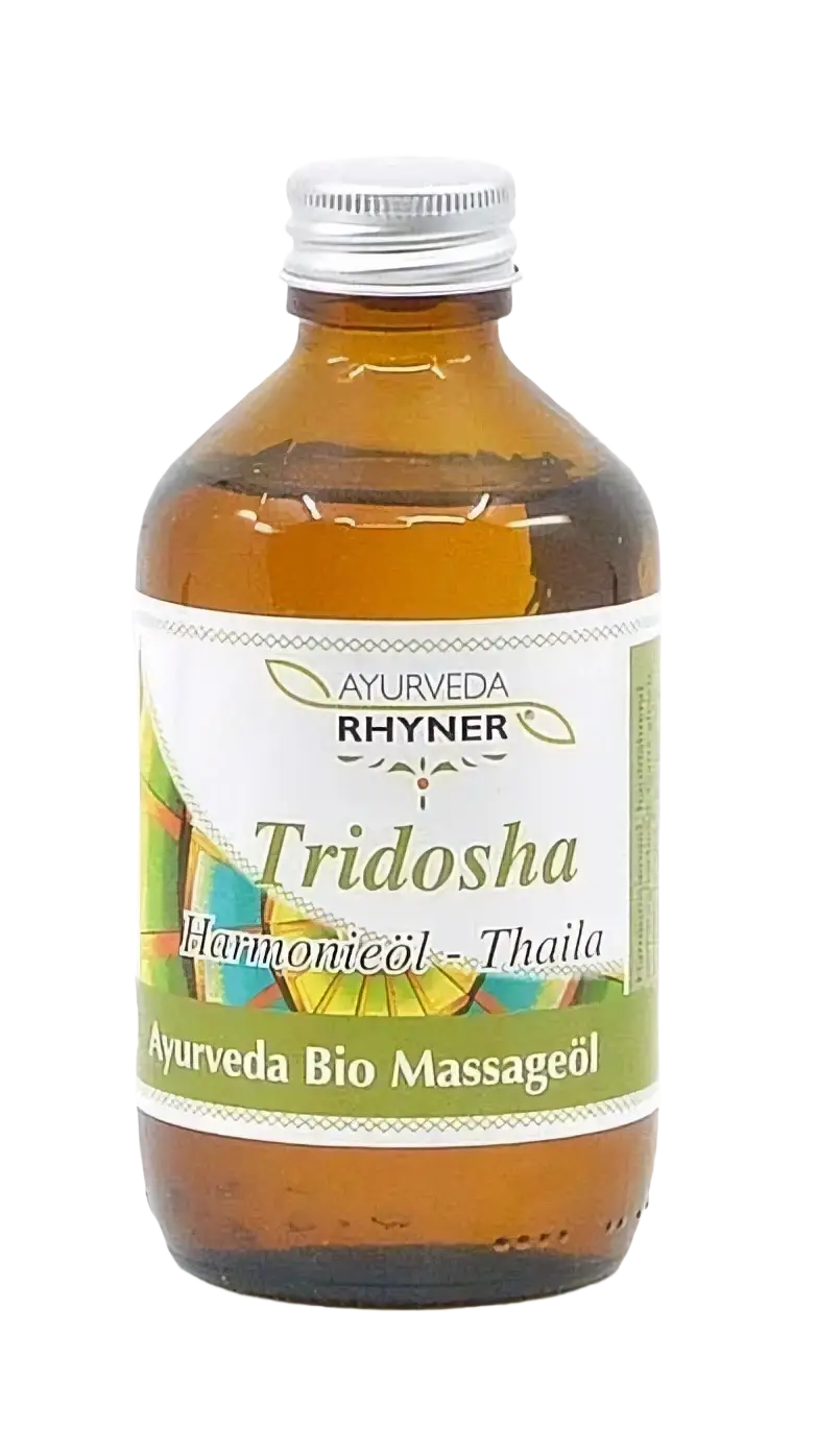 Ayurveda Rhyner Tridosha Thaila Massageöl in 250ml Flasche, natürliches ayurvedisches Massageöl für Harmonisierung.