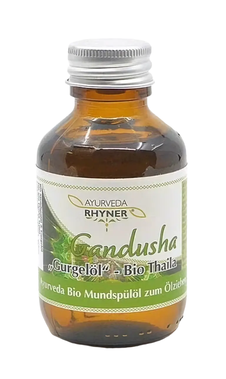 Bio Ayurveda Rhyner Gandusha Thaila Mundspülöl in brauner Flasche, 500ml, natürliches ayurvedisches Mundöl