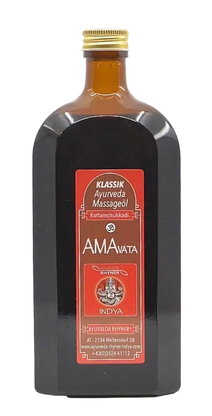 Rhyner Ayurveda Massageöl Indya Thaila AmaVata Kottamchukkadi, 500ml, mit natürlichen Inhaltsstoffen für Massage und Wohlbefinden