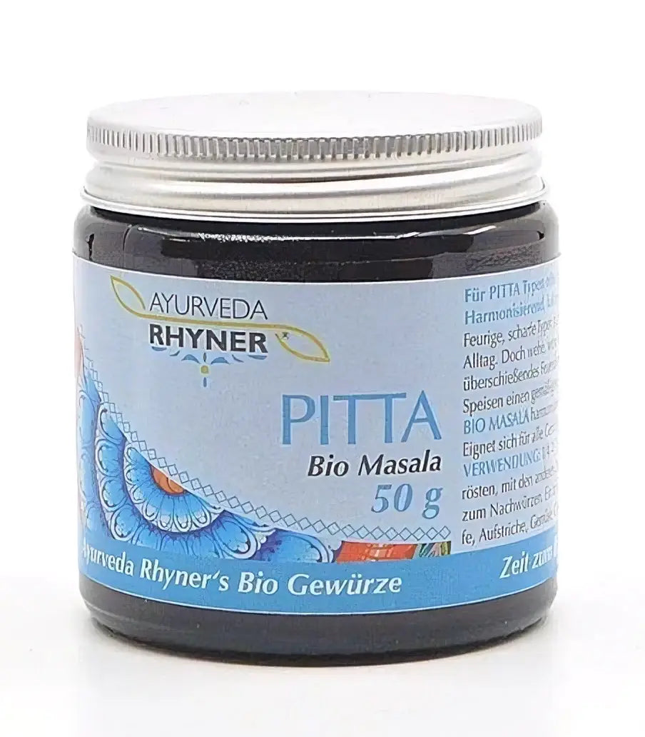 Bio Ayurveda Pitta Gewürz von Rhyner, 50g, kühlendes und besänftigendes Pitta-Masala, natürliche Gewürzmischung