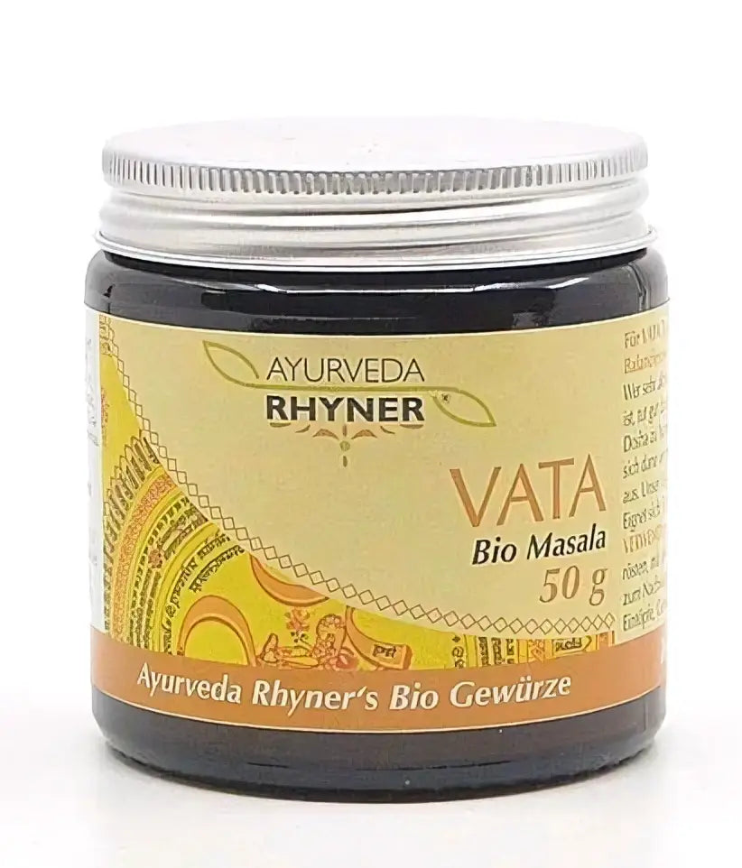 Bio Ayurveda Rhyner Vata Masala Gewürz, 50g, wärmend und entblähend, typische ayurvedische Gewürzmischung in Gewürzdose