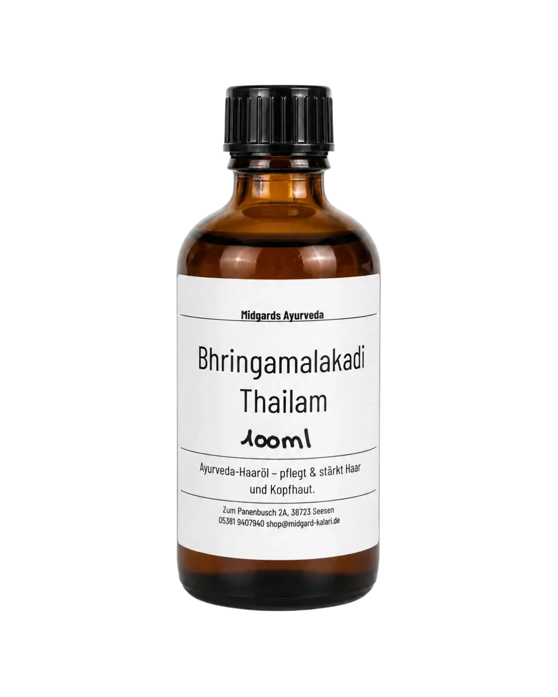 Ayurvedisches Kopf- und Haaröl Bhringamalakadi (Bhringaraj) Thailam von Midgard Kalari in 100ml Flasche