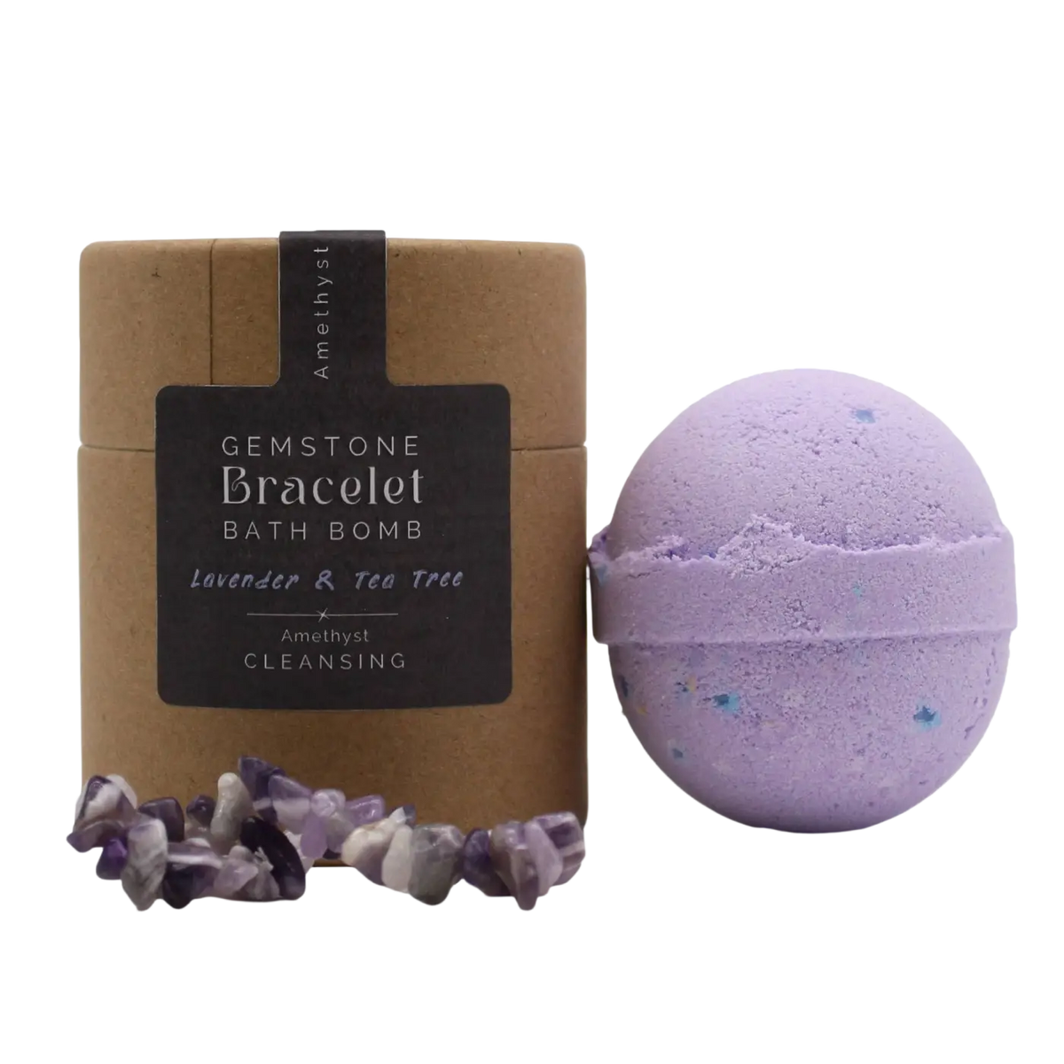 Lavendel und teebaum duftende amethyst reinigende badebombe mit 4er pack von mana shop für klarem wasser