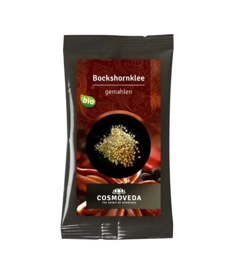 Bio Bockshornklee Gewürz Pulver von Cosmoveda, 10 g, gemahlenes Bockshornklee für Verdauung und Immunstärkung.