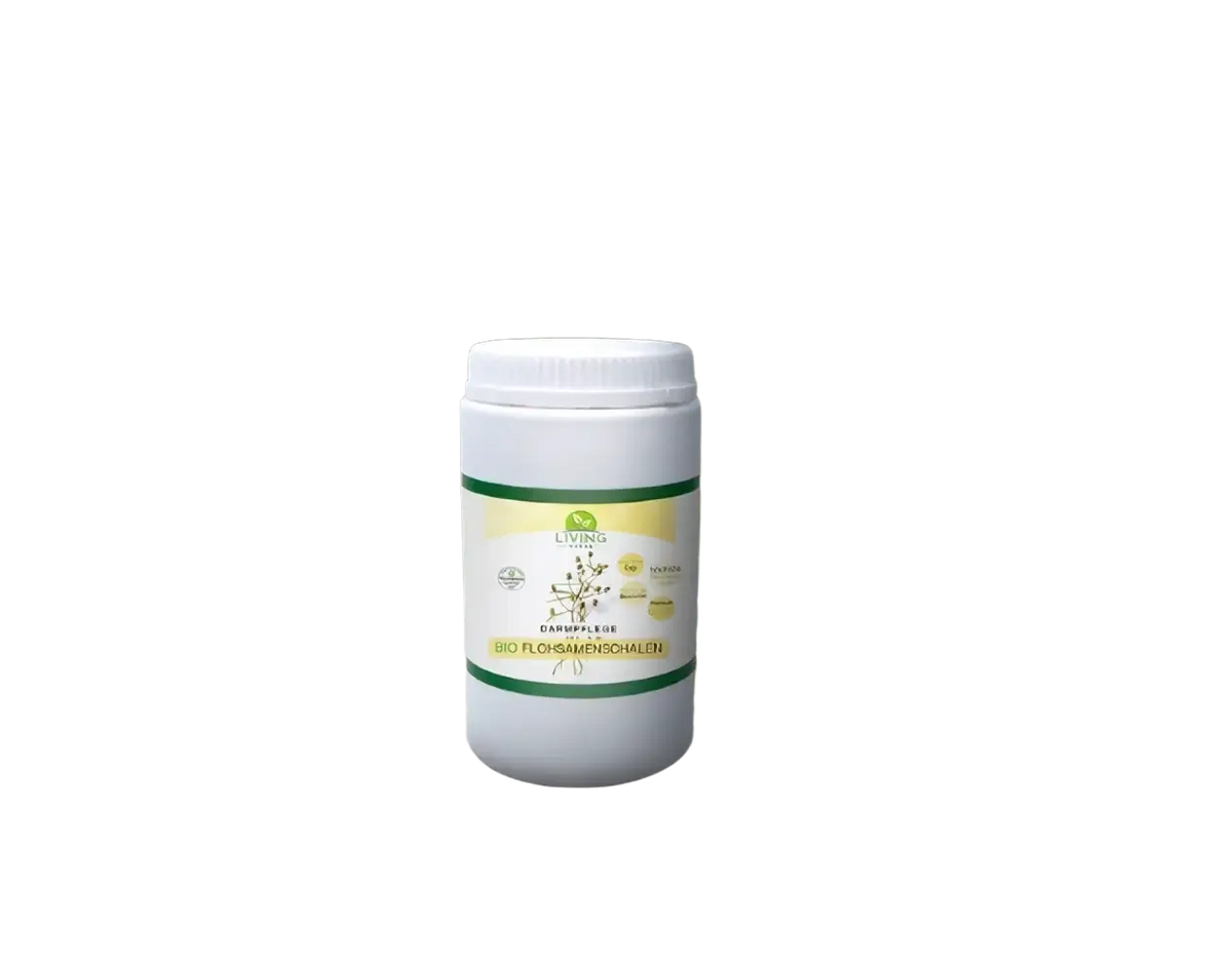 Bio Flohsamenschalen von Living Vital, ayurvedische Nahrungsergänzung zur Darmreinigung und Steigerung der Vitalität, 400 g