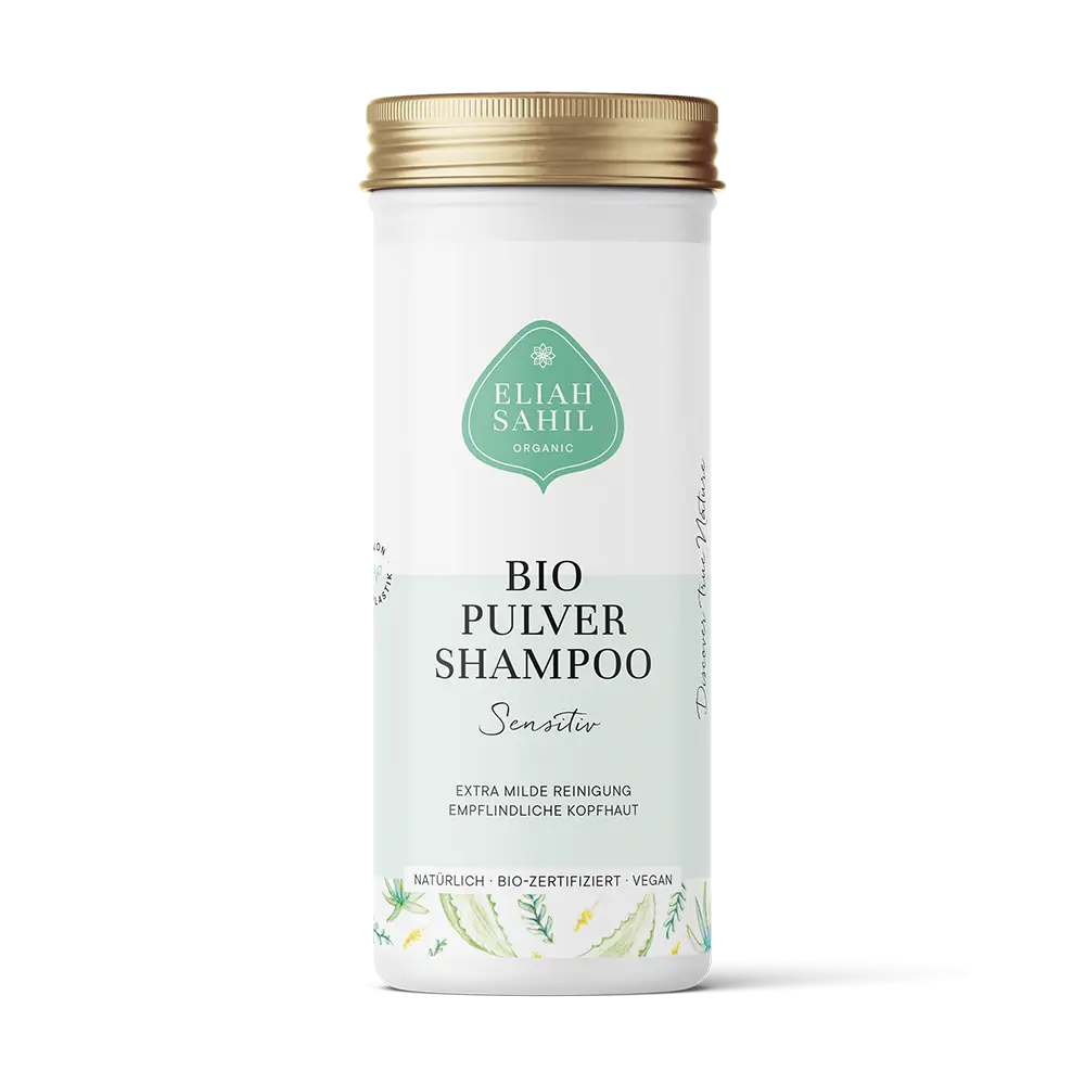 Bio-Shampoo Sensitiv von Eliah Sahil für empfindliche Kopfhaut und feines Haar, sanfte Pflege in einer Flasche.