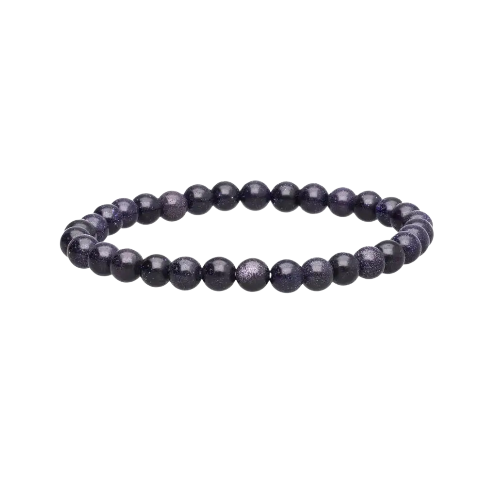 Blau-Goldfluss Armband aus Schmuck, 6 mm, zeigt klare Edelsteine für Intuition und Stressreduktion, von Vives de la Cortada S.L