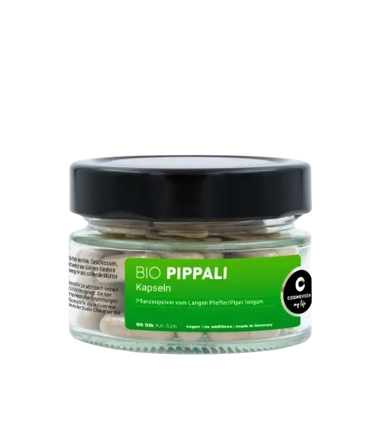 Cosmoveda Pippali Nahrungsergänzung, 80 Kapseln, langer Pfeffer für Verdauung und Immunsystem, Ayurveda, natürliche Heilpflanze