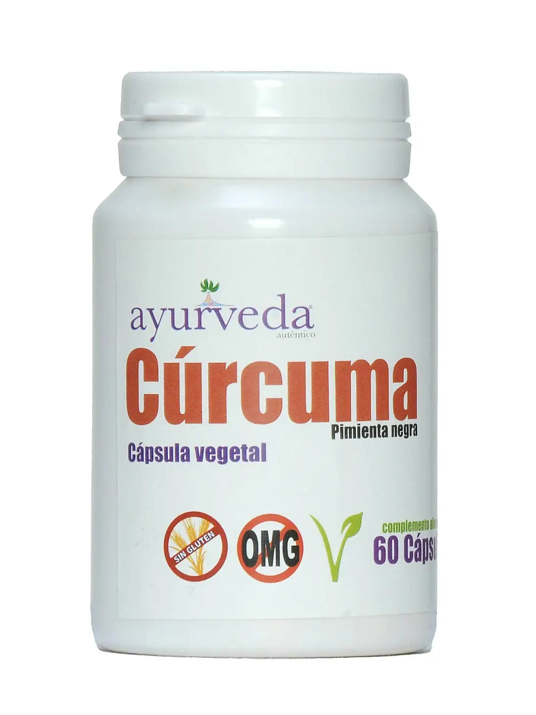 Hochwirksamer Curcumin mit schwarzem Pfeffer in Kapseln, Nahrungsergänzung von Ayurveda Auténtico, für entzündungshemmende Wirkung