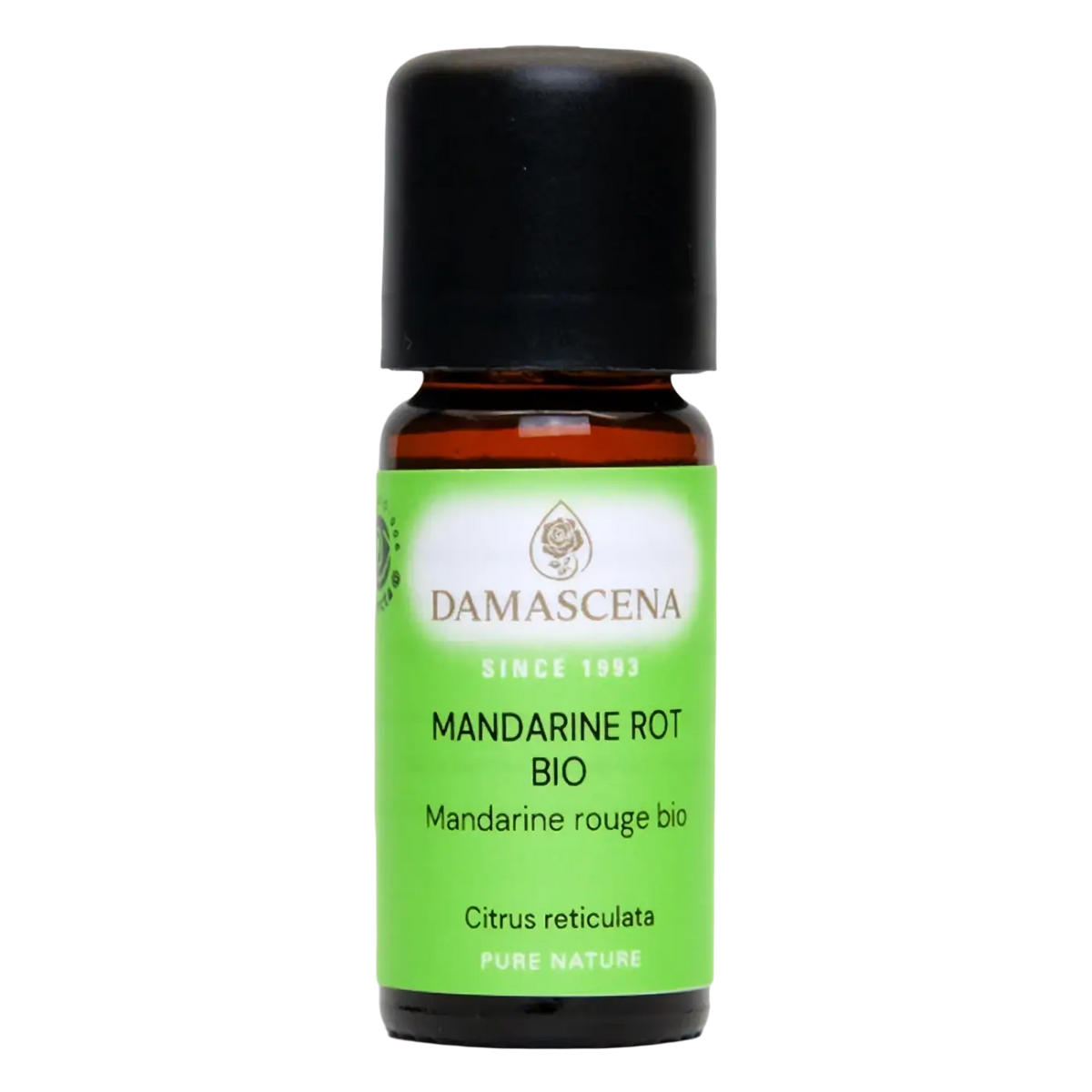 Damascena Bio Mandarine Rot ätherisches Öl, 10 ml, natürliches Mandarinenöl für Entspannung und Wohlbefinden, sichtbar in der Flasche