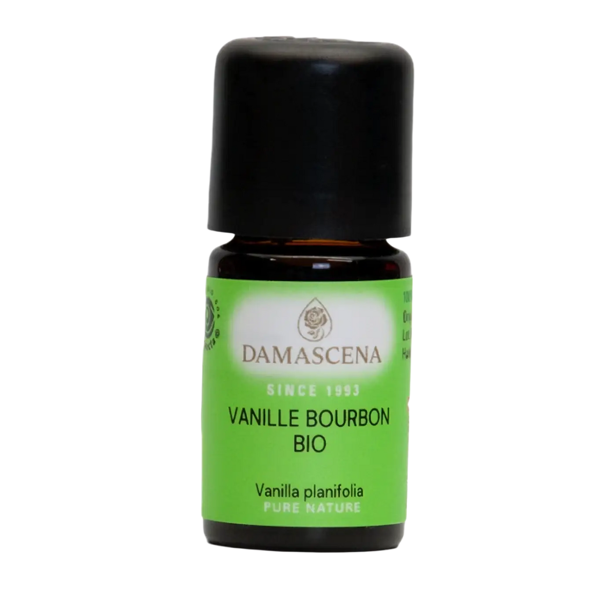 Damascena Vanille Bourbon Bio ätherisches Öl, 5 ml, flüssiges Vanilleöl für Wohlbefinden, Sinnlichkeit und Geborgenheit