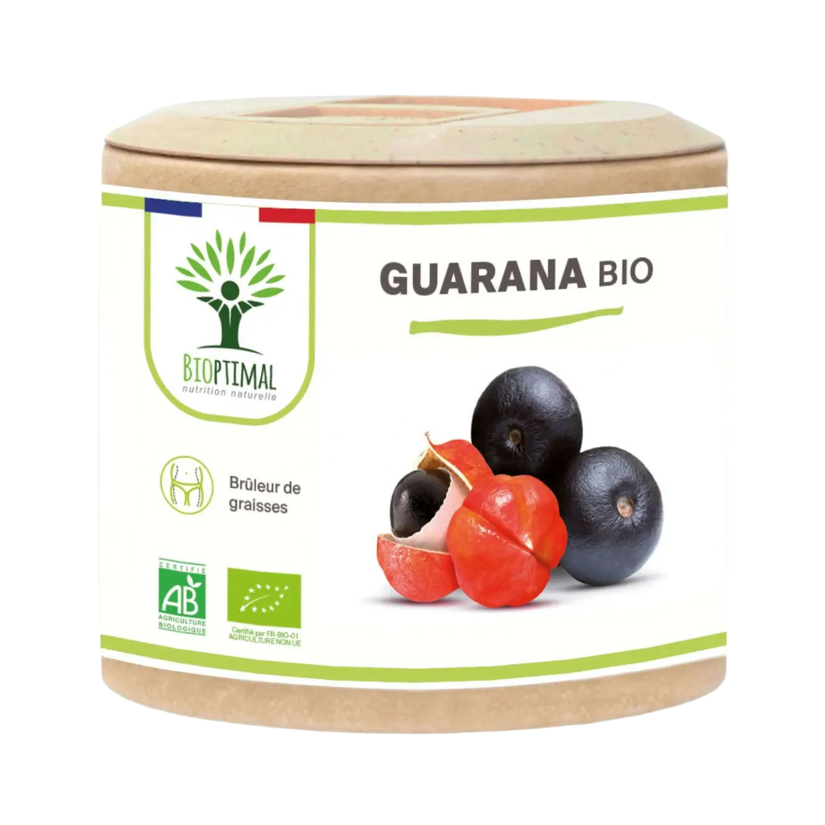 Bioptimal Guarana Bio Nahrungsergänzung in Kapseln für Energie, Wachsamkeit und Fettverbrennung, natürliche pflanzliche Unterstützung