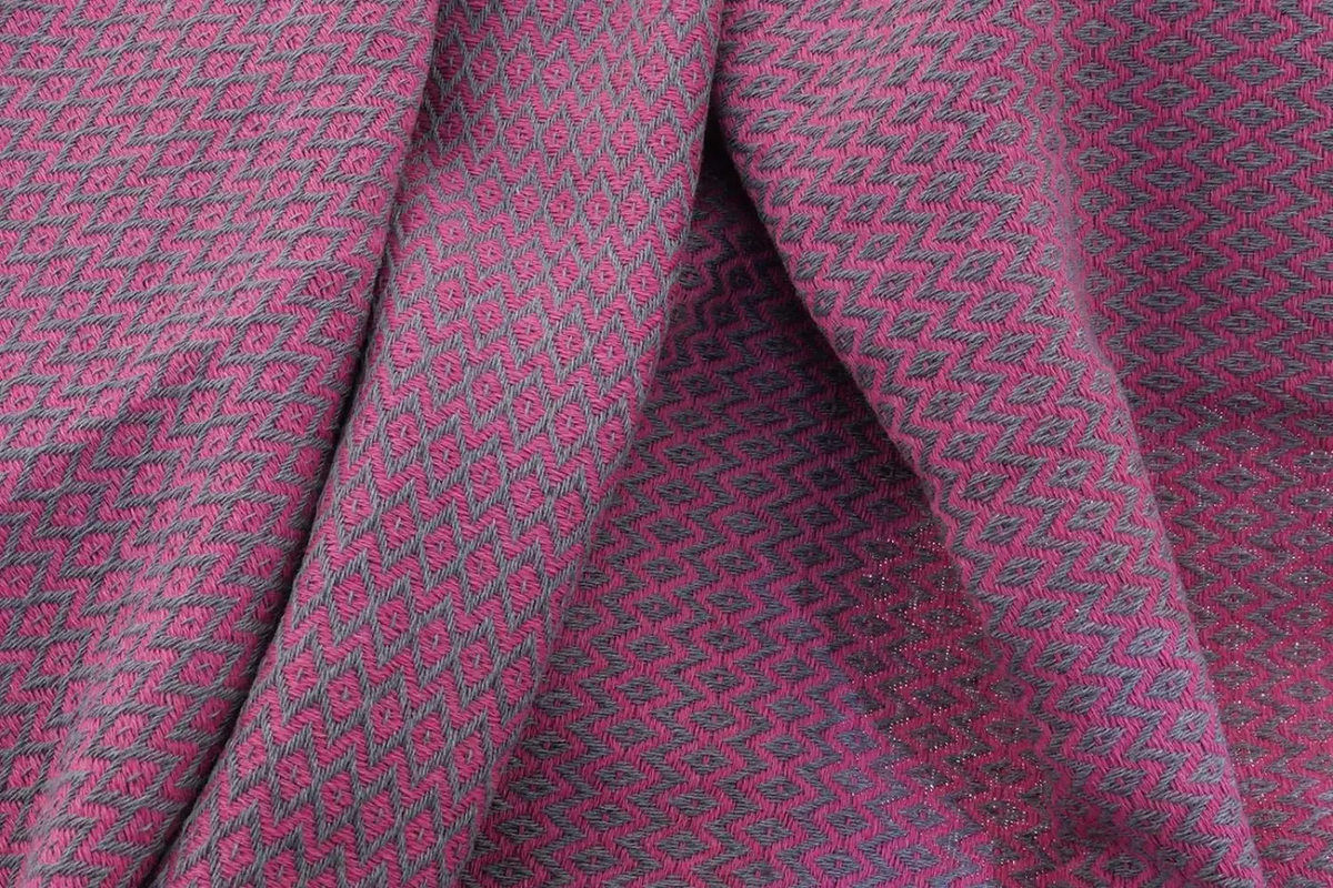 Hamamtuch bird eye kelim lux pink mint 100x180cm aus fuchsia und grau gewebtem stoff mit geometrischem muster