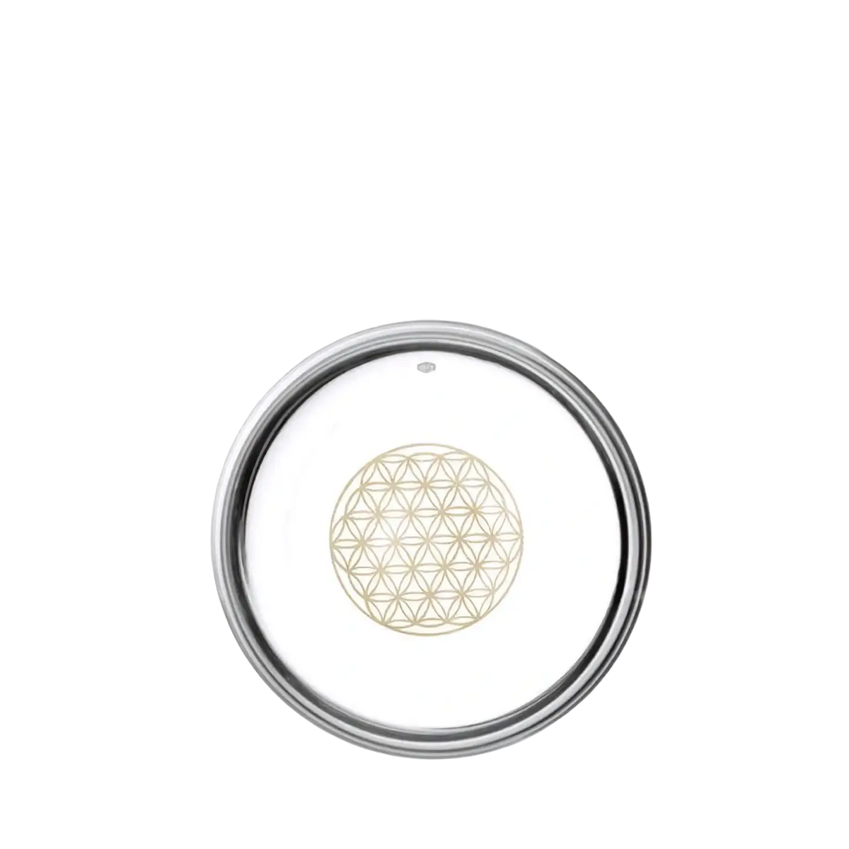 Heilige Geometrie Glas 250ml von Ancient Purity mit 24 Karat Gold Blumen des Lebens Muster, transparentes Trinkglas