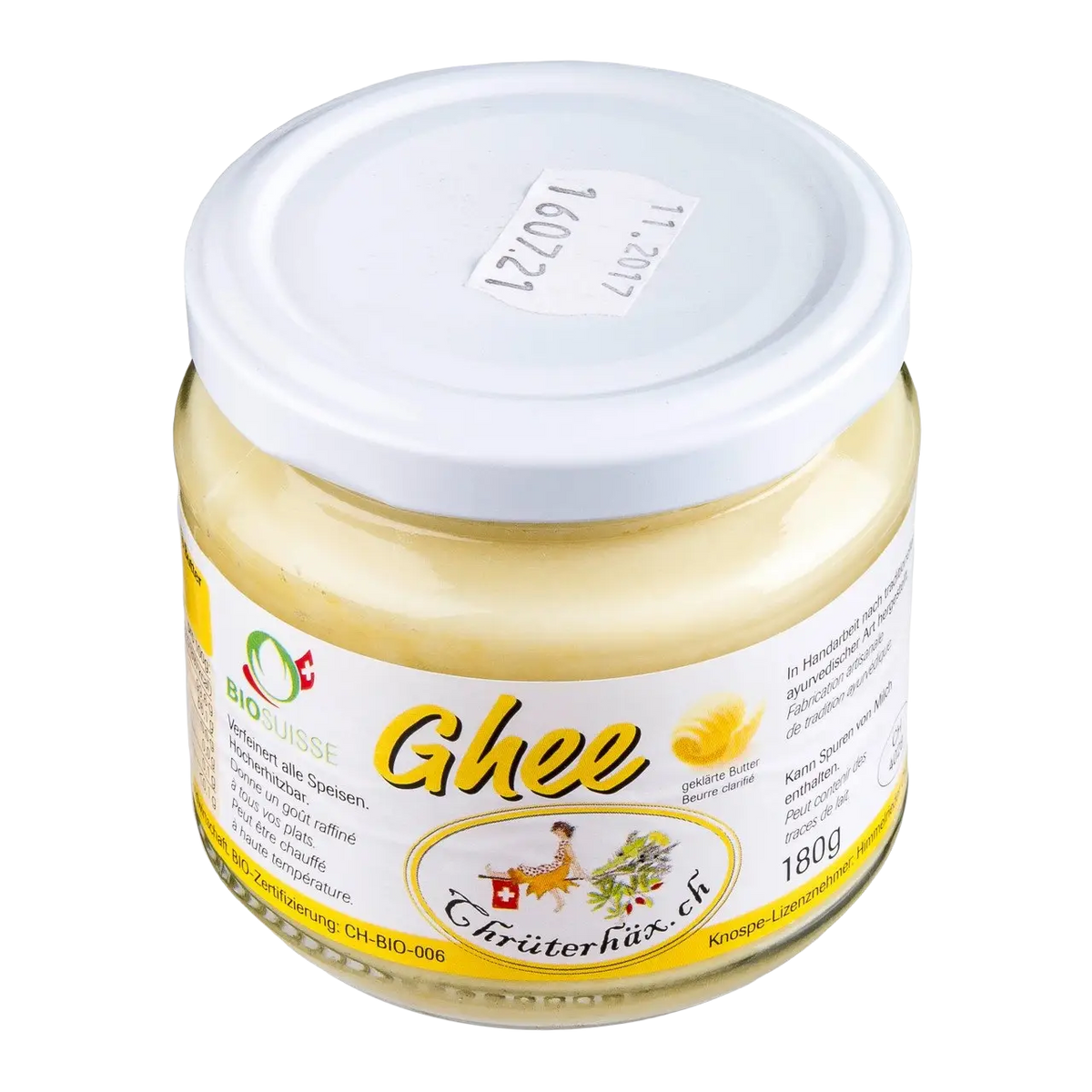 Himmelrieder Chrüterhäx Bio Ghee, geklärte Butter aus Schweiz, 180g, hochwertiges Öl & Fett, cremige Konsistenz, Naturprodukt