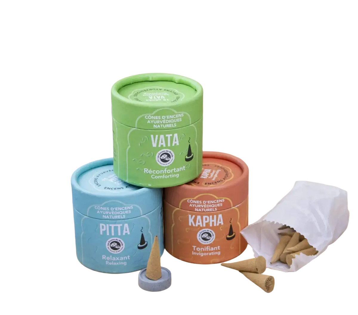 Indischer Weihrauch aus Ayurveda-Zapfen, Räucherware von Faire Aromandise, für Vatta, Kapha und Pitta Doshas.