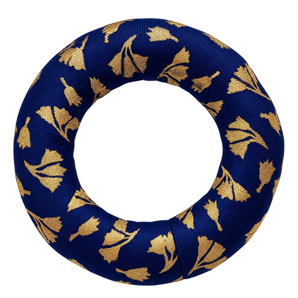 Dunkelblaues Klangschalenkissen 10 cm von Dessauer, Donut-Design, geeignet als Unterlage für Klangschalen.