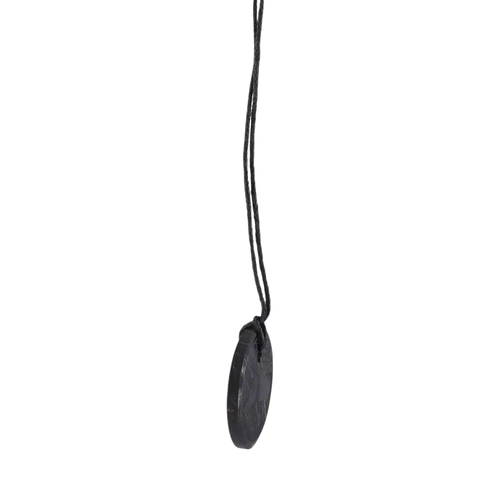 Schungit-Anhänger in Form eines Lebensbaums, schwarzer Schmuck von Vives de la Cortada SCP, detailreiche Handwerkskunst