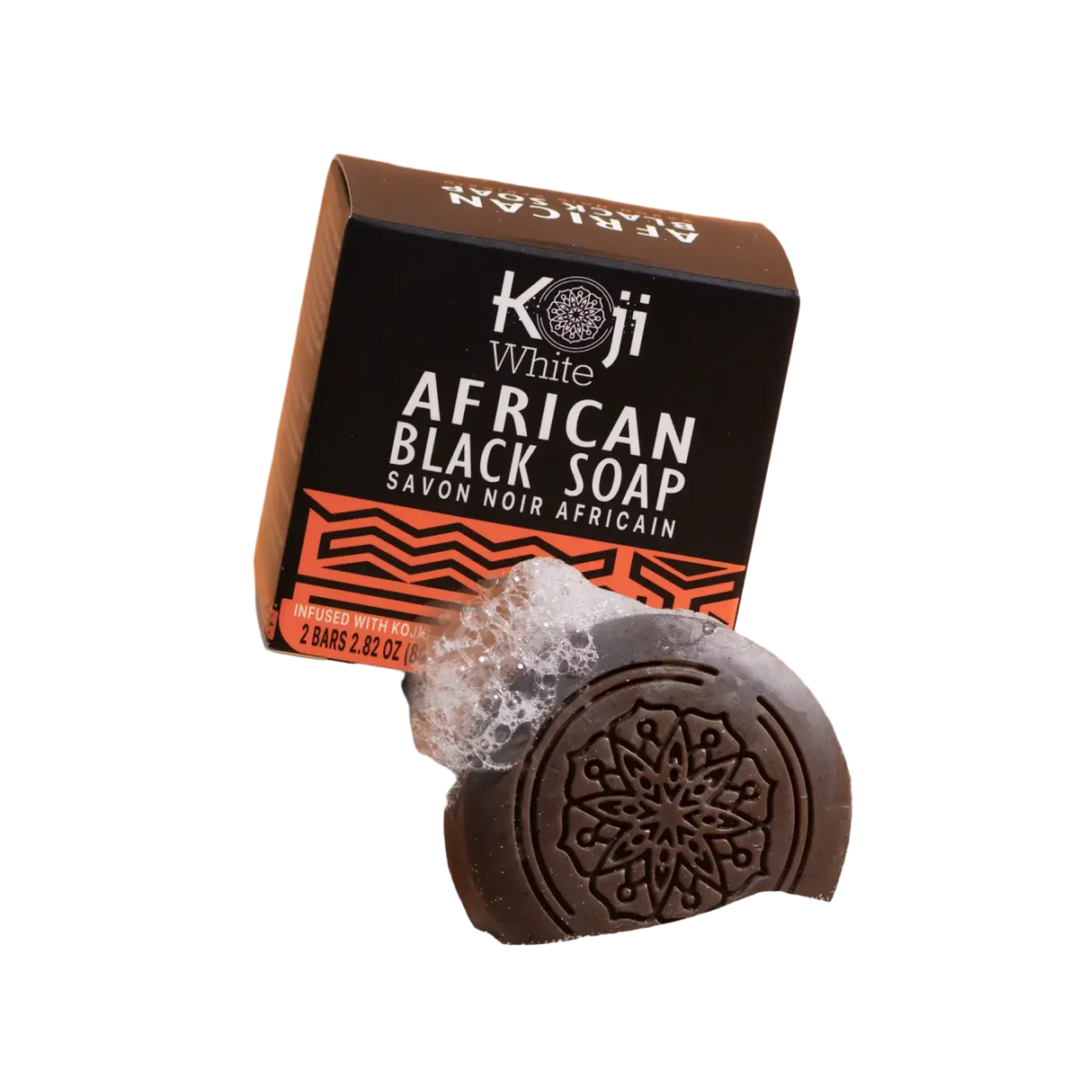 Dunkelgraue runde African Black Seife von Koji White, natürliche afrikanische Schwarze Seife für die Hautpflege