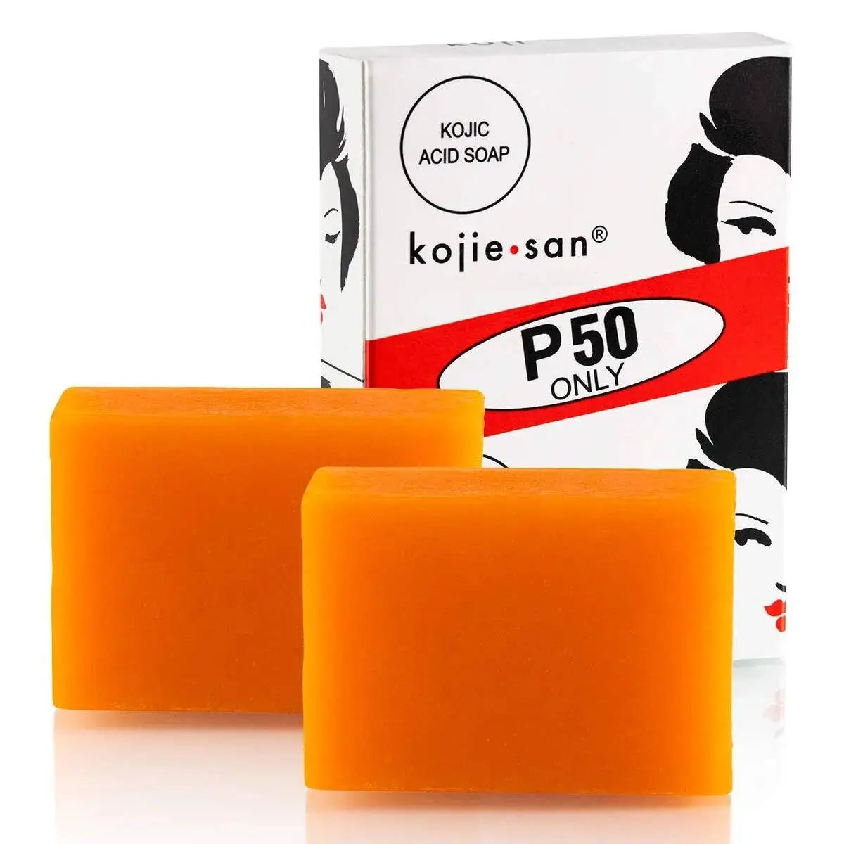 Kojie San Barseife mit Kojicsäure, 65 g, 2er-Pack, für das Gesicht, von KT Supply, lebendige Verpackung, hautpflegende Seife