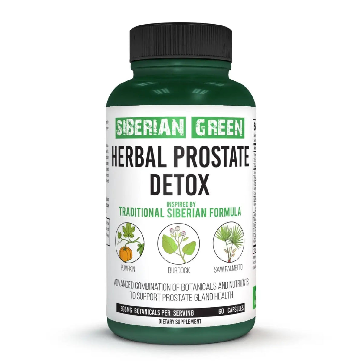 Sibirisches Grün Kräuterprostata Detox mit Sägepalme und Klettenkürbis in 60 Kapseln, Nahrungsergänzung von SiberianGreen
