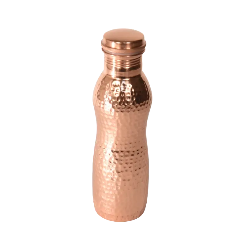 Kupferflasche 950 ml von Mana Shop, ayurvedische Trinkflasche Typ 3 aus Kupfer, für Wasser oder Getränke, stilvoll und langlebig