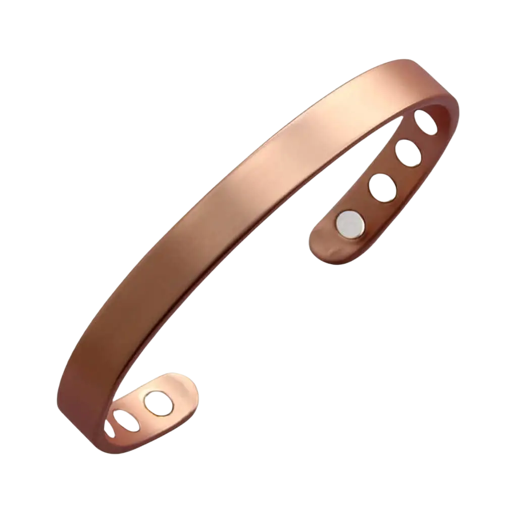 Kupferne magnetische kupferarmbänder gesundheits-klemmarmband mit 8 magneten in rosegold mit kreisausschnitten