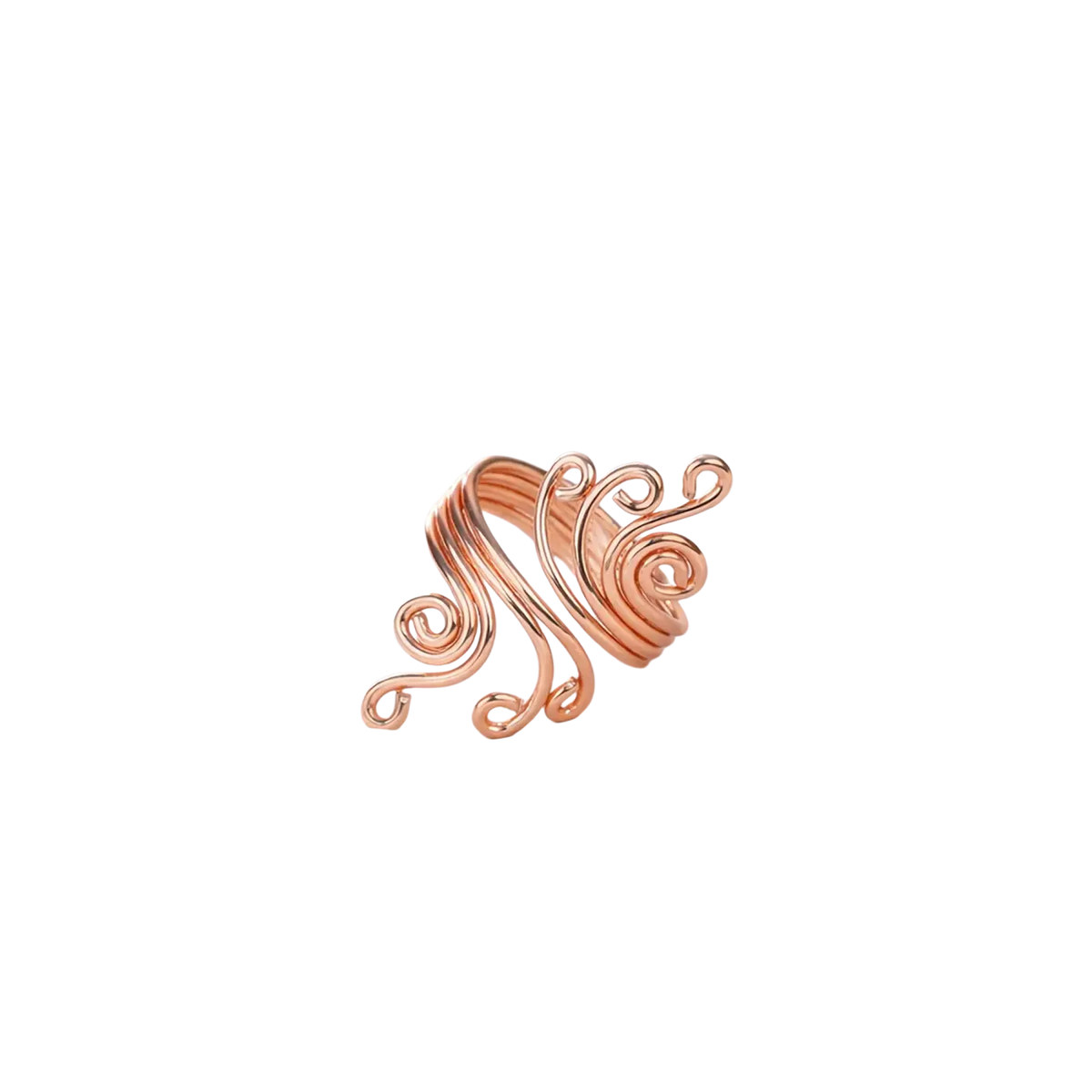 Ein kupferring design 29 aus roségold mit filigranen wirbelmustern für den täglichen gebrauch