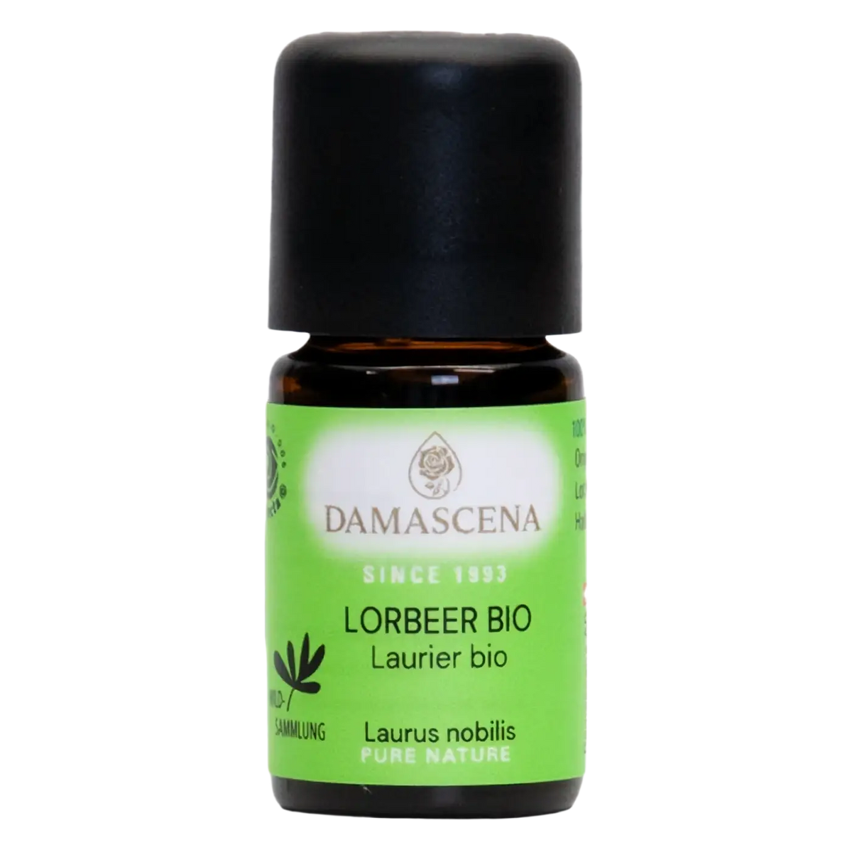 Ätherisches Lorbeeröl BIO von Damascena in 5ml Flasche, naturbelassenes ätherisches Öl für Aromatherapie und Wellness