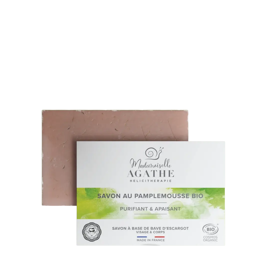 Mademoiselle Agathe Bio-Grapefruitseife, natürliche Seife zur Reinigung und Beruhigung der Haut, mit frischem Grapefruit-Duft