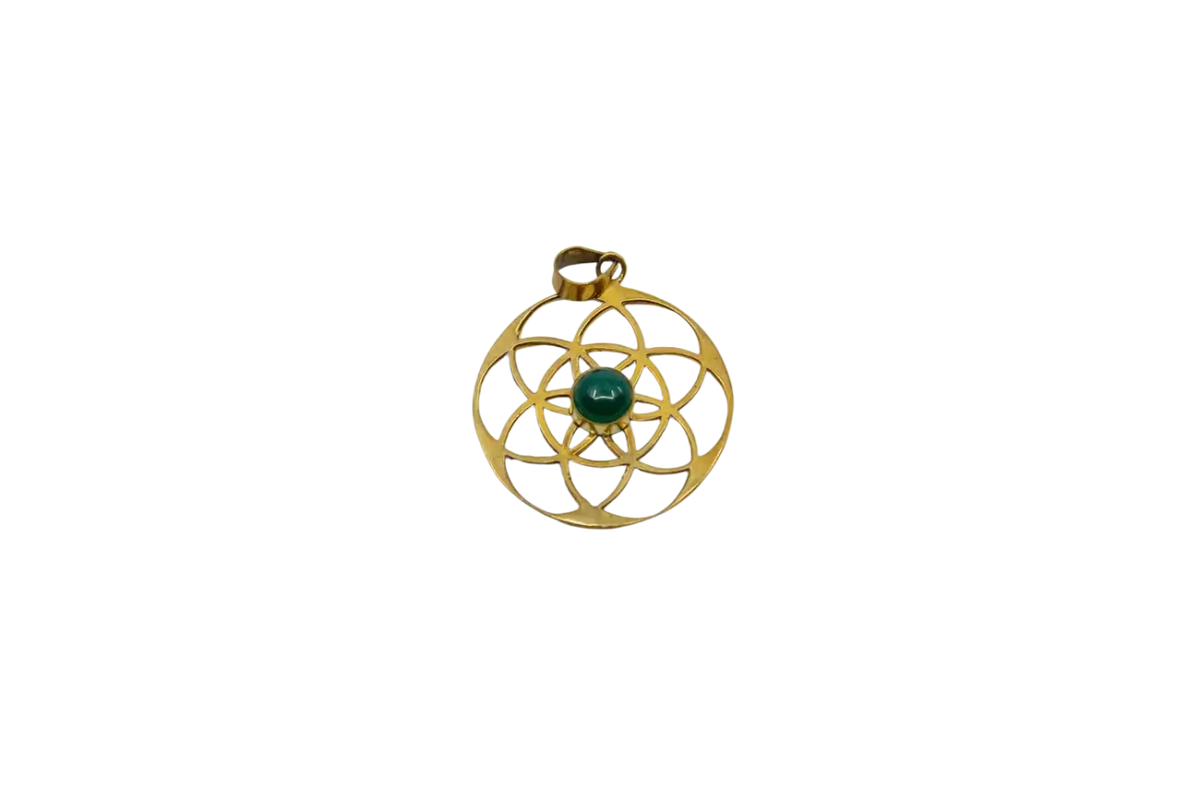 Goldfarbener Messinganhänger aus Indien, Modell 3, ca. 2,5 cm, handgefertigter Schmuck von Mana Shop