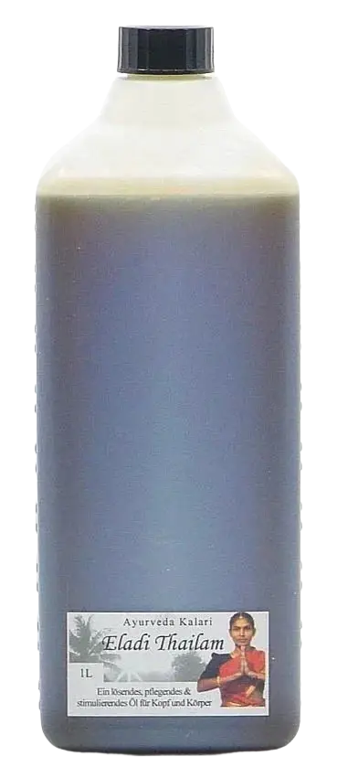 Midgard Kalari Ayurveda Massageöl Eladi Thailam, extra pflegend, 1 Liter, natürliches Massageöl für Wohlbefinden und Entspannung