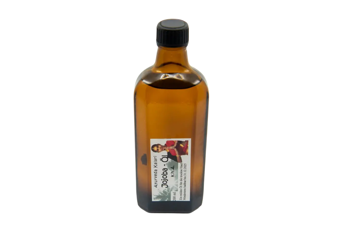 Midgard Kalari Ayurvedisches Jojoba-Öl in 200ml, natürliches Massageöl mit Jojoba für Hautpflege und Entspannung