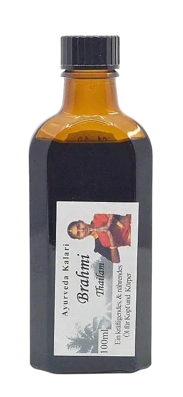 Midgard Kalari Brahmi Thailam, ayurvedisches Kopföl in 100 ml Flasche, speziell für Haar und Kopfhautpflege.