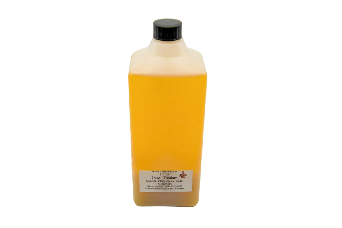 Midgard Kalari Shiro Thailam Ayurvedisches Massageöl in 1L, natürliches Öl für ayurvedische Massage und Entspannung