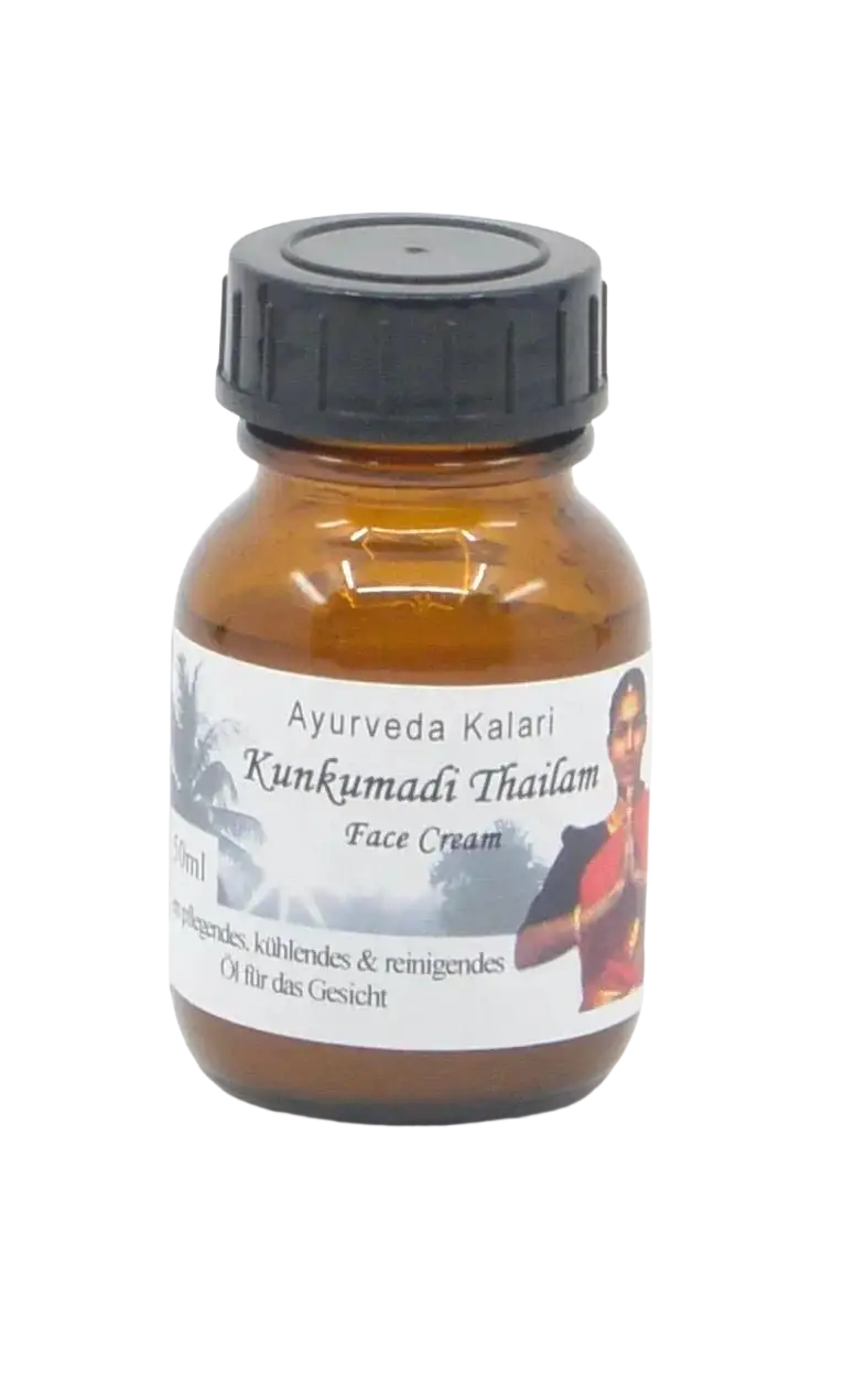 Midgard Kalari Kumkumadi Thailam, ayurvedisches Safran-Gesichtsöl in dunkler Flasche, für natürliche Hautpflege