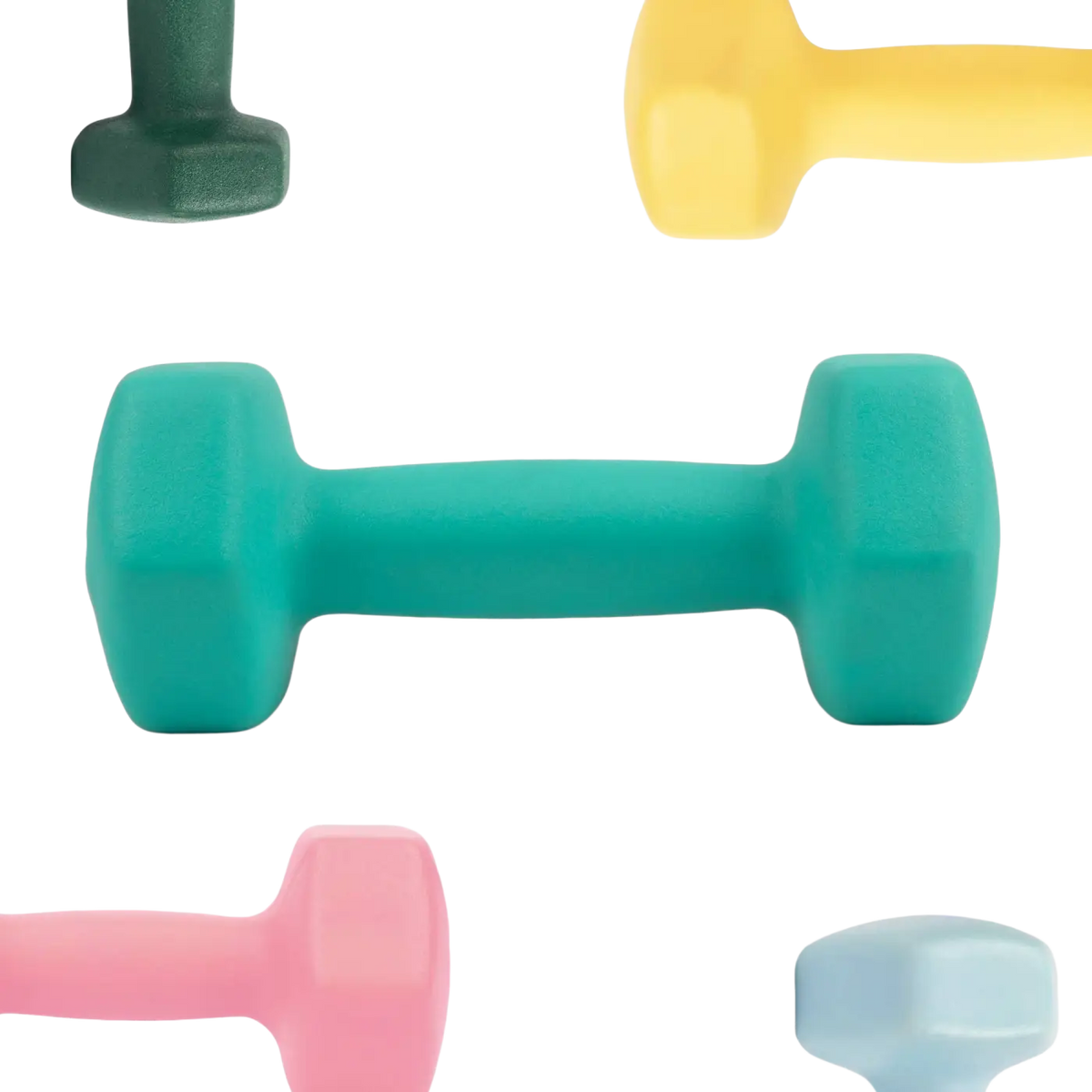 Myga Paar Hex-Kurzhanteln 1-10 kg für Yoga und Fitness, grüne Hanteln aus robustem Material, geeignet für Krafttraining.