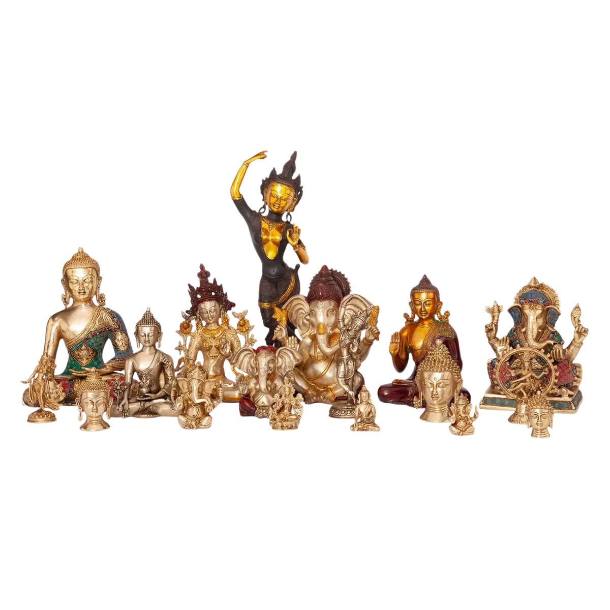 Stehendes OM-Zeichen aus Messing in Goldgelb, ca. 9 cm hoch, dekorative Bodynova Dekoration für Zuhause.