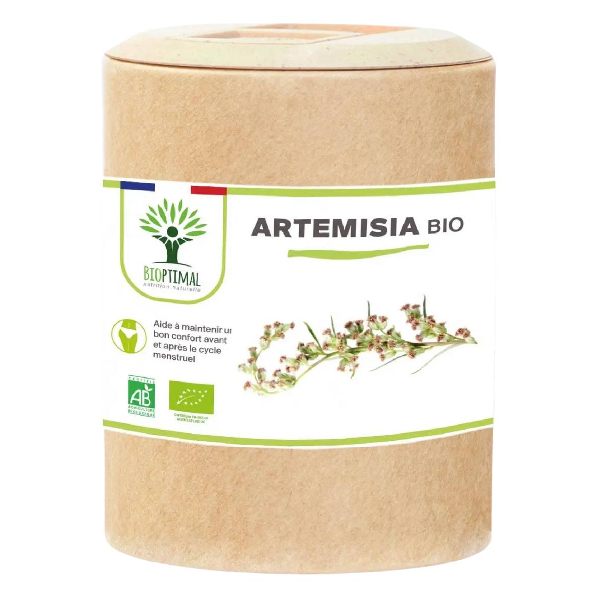 Bioptimal Bio-Artemisia Nahrungsergänzung in Kapseln, ideal bei Menstruationsbeschwerden und Muskelaufbau, Nahaufnahme der Kapseln
