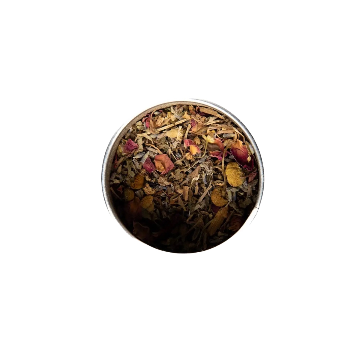 PAAVANI Ayurveda Bliss Blend Tridosha-Tee in einer Tasse, mit Kräutern und Tee-Blättern, für Entspannung und Harmonie.