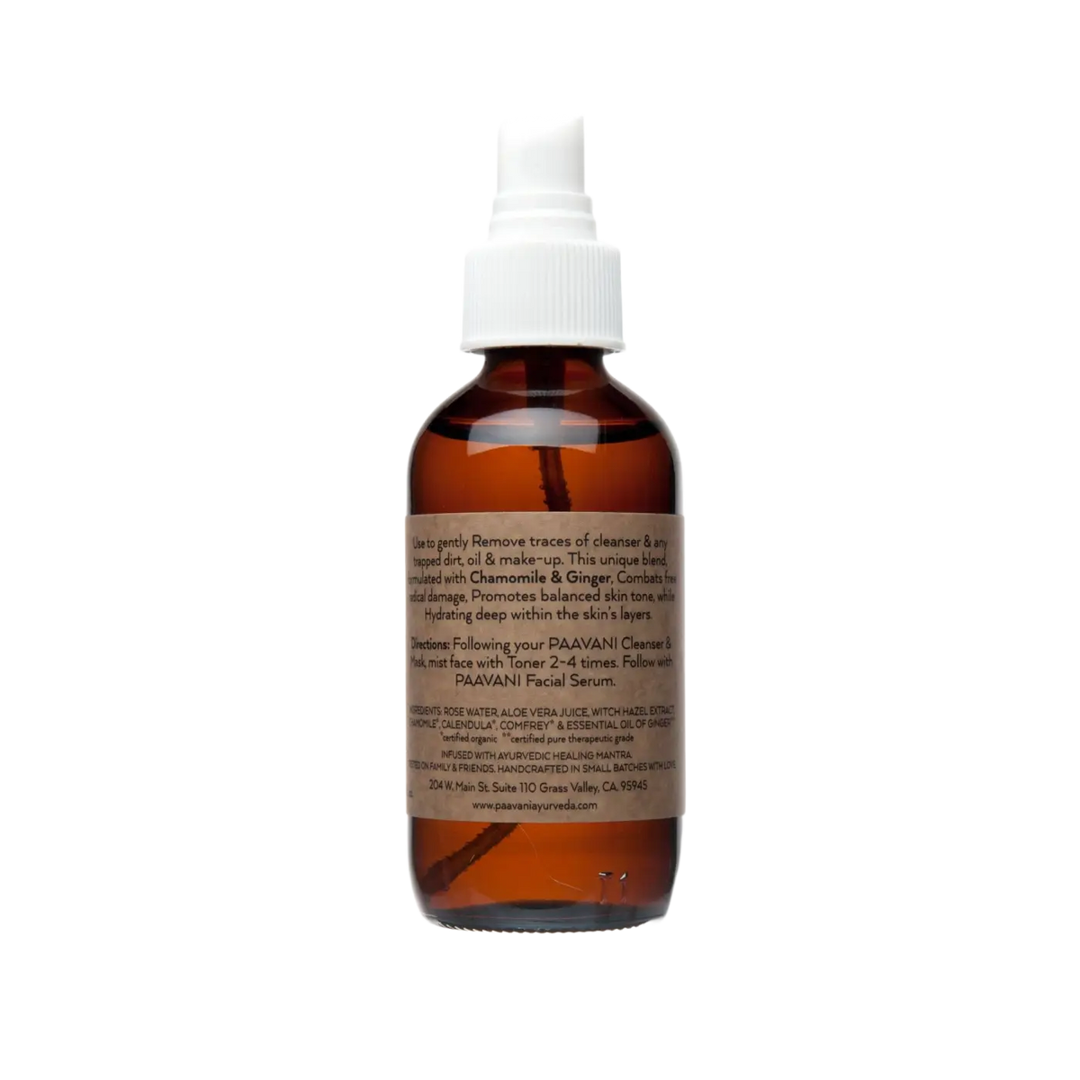 PAAVANI Ayurveda Vata Toner, ayurvedischer Gesichtsspray für trockene, empfindliche Haut, flüssige Textur, natürliche Inhaltsstoffe