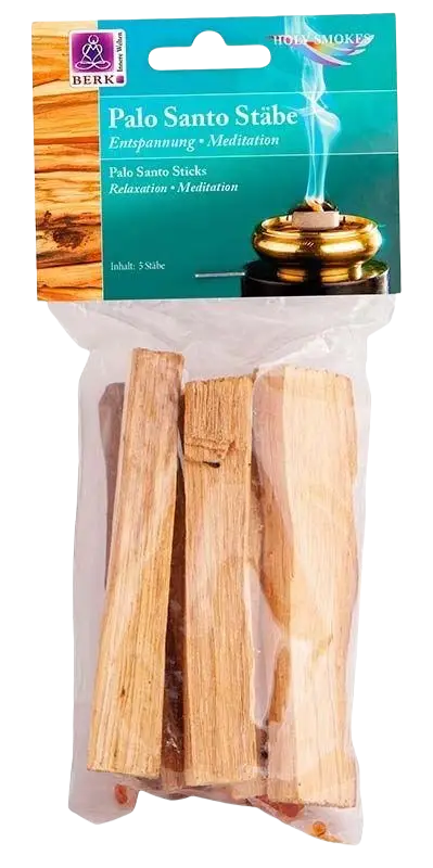 Dessauer Palo Santo Räucherholz, 5 Sticks, natürliche Räucherwaren zur Reinigung und Entspannung, transparentes Bild